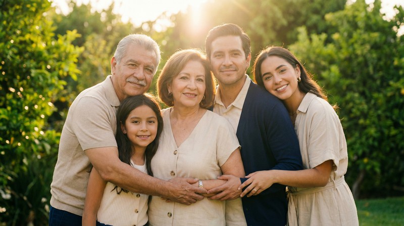 Familia mexicana unida